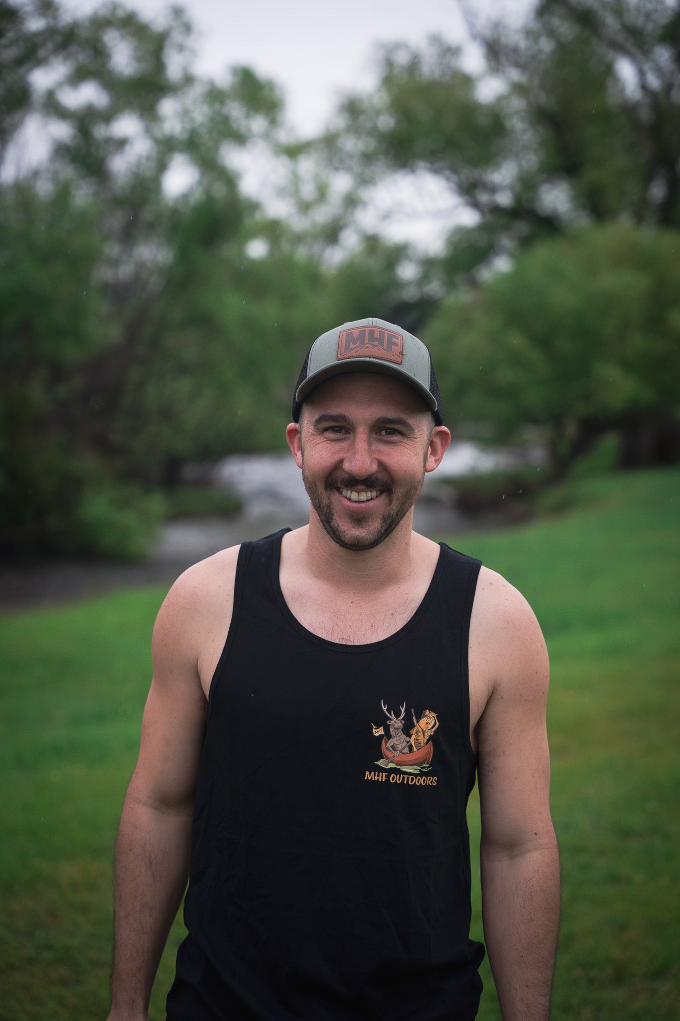 MHF Mens Wild Waters Lowdown Singlet - Black - - Mansfield Hunting & Fishing - Products to prepare for Corona Virus