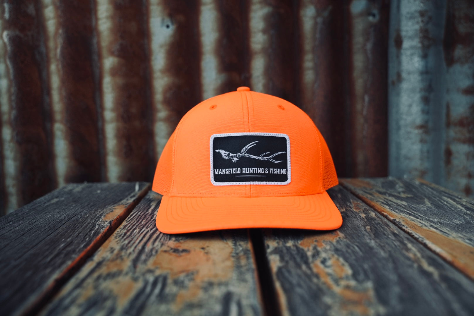 MHF Euroskull Trucker Cap - Blaze Orange - - Mansfield Hunting & Fishing - Products to prepare for Corona Virus