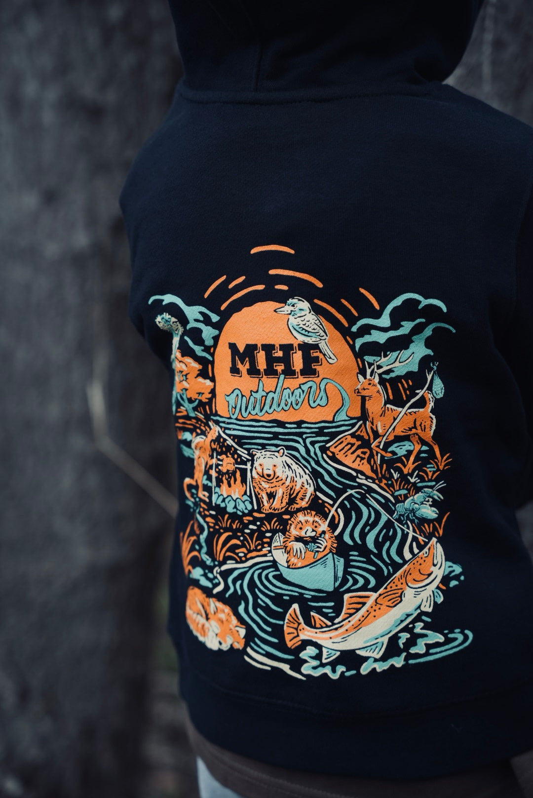 MHF Kids Wild Aussie Hoodie - Navy