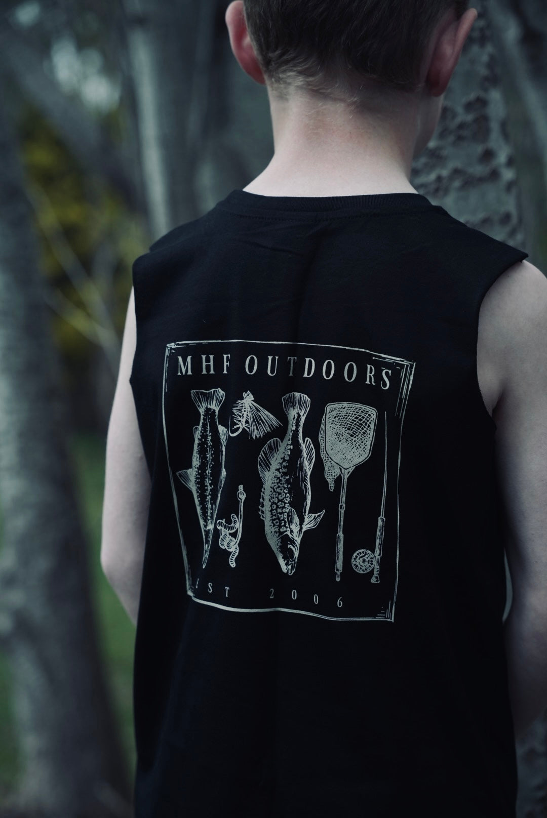 MHF Kids Freshwater Singlet - Black - - Mansfield Hunting & Fishing - Products to prepare for Corona Virus