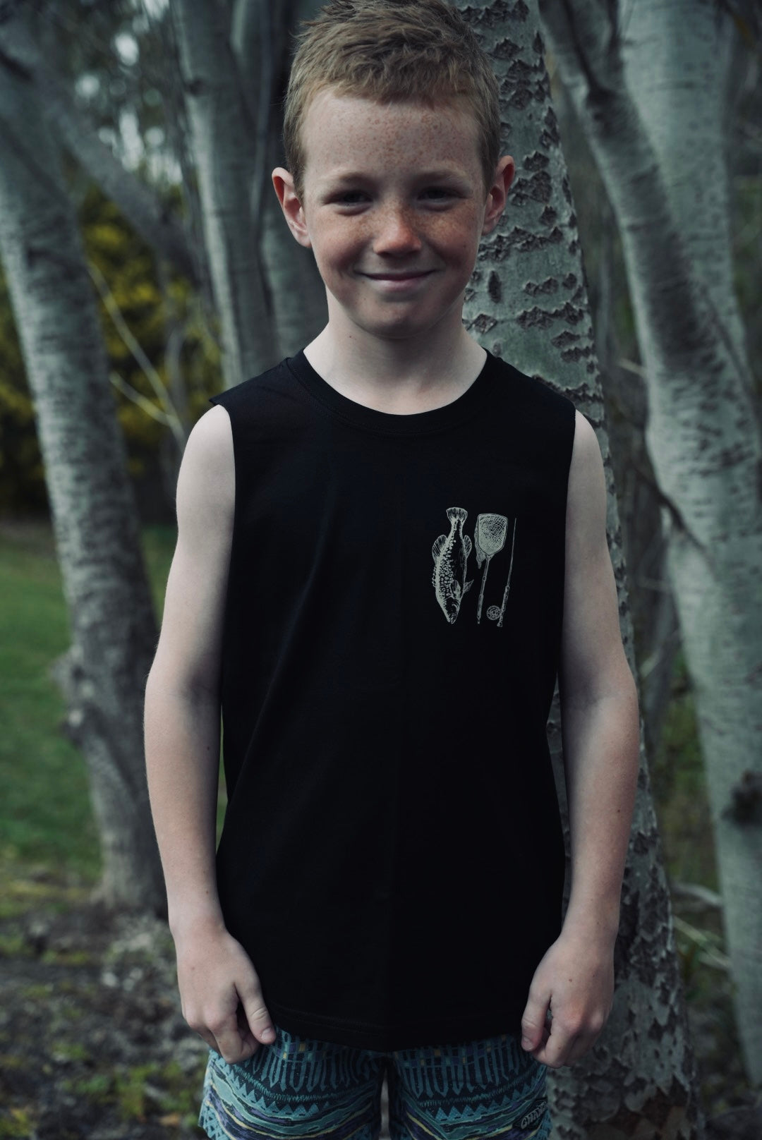 MHF Kids Freshwater Singlet - Black - - Mansfield Hunting & Fishing - Products to prepare for Corona Virus