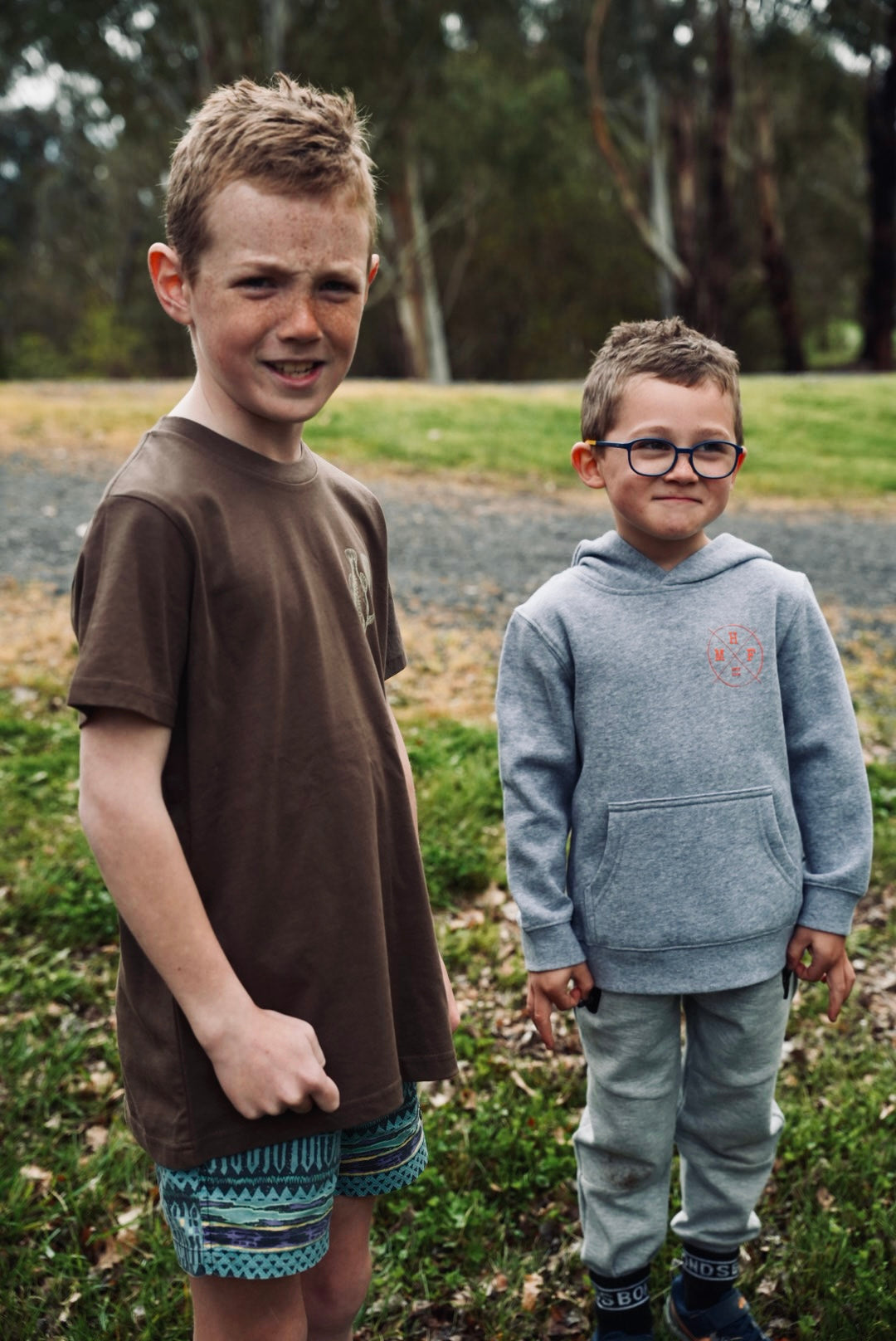 MHF Kids Lifestyle Hoodie - Grey Marle/Orange - - Mansfield Hunting & Fishing - Products to prepare for Corona Virus