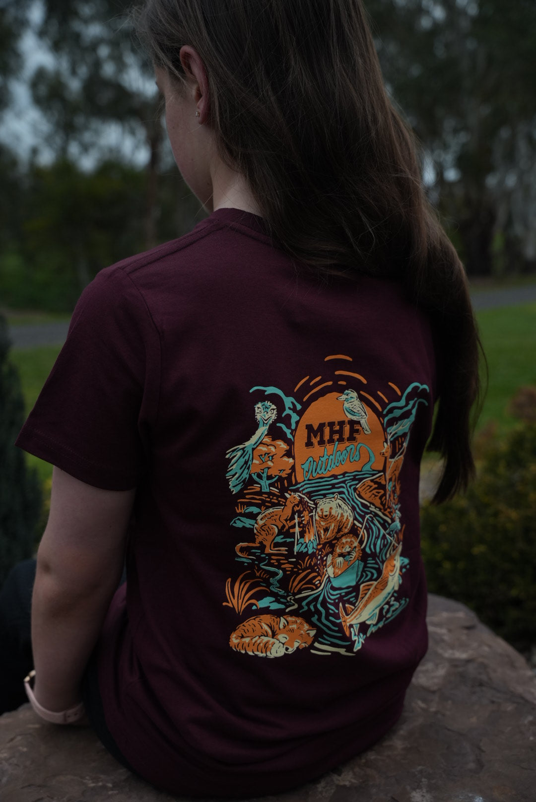 MHF Kids Wild Aussie Tee - Burgundy