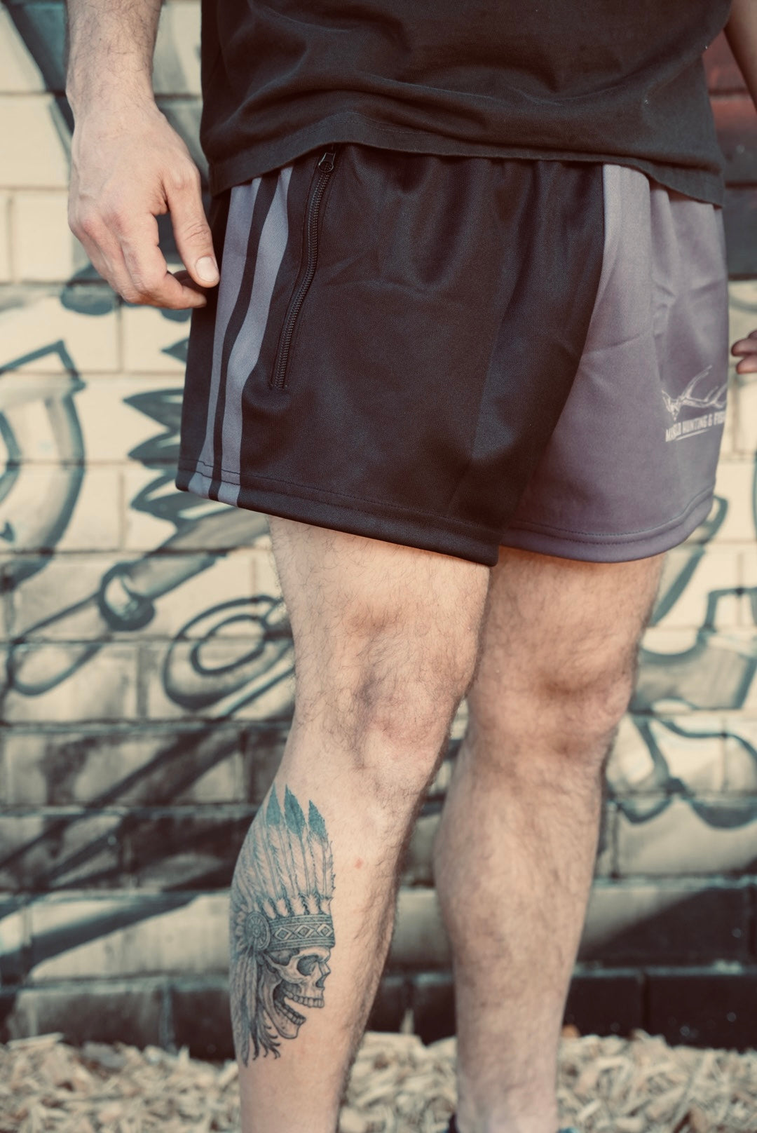 MHF Euro Skull Footy Shorts - Side Zip Pockets - - Mansfield Hunting & Fishing - Products to prepare for Corona Virus