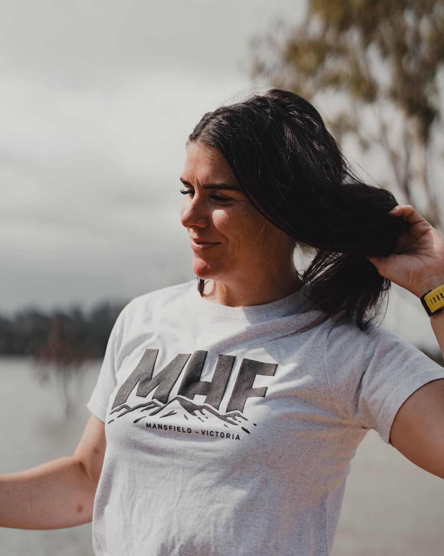 MHF Womens Mountain Tee - White Marle -  - Mansfield Hunting & Fishing - Products to prepare for Corona Virus