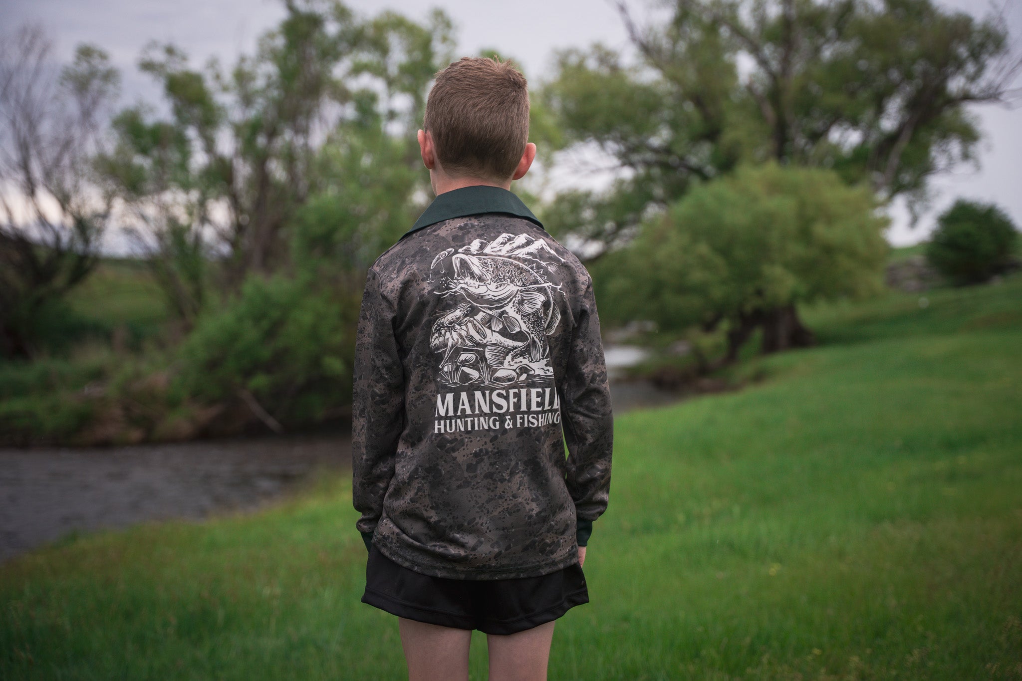 MHF Kids Cod Fishing Shirt - UV50 - Green - - Mansfield Hunting & Fishing - Products to prepare for Corona Virus