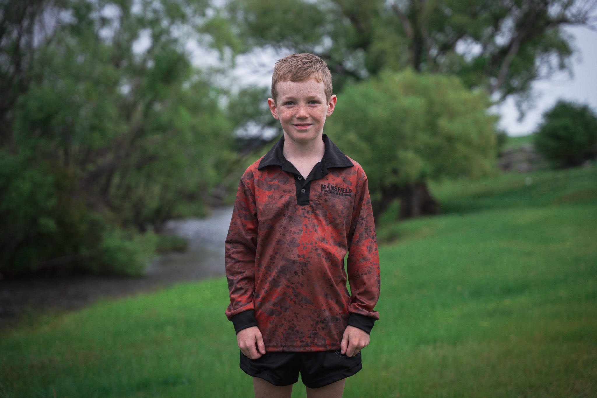 MHF Kids Cod Fishing Shirt - UV50 - Orange - - Mansfield Hunting & Fishing - Products to prepare for Corona Virus