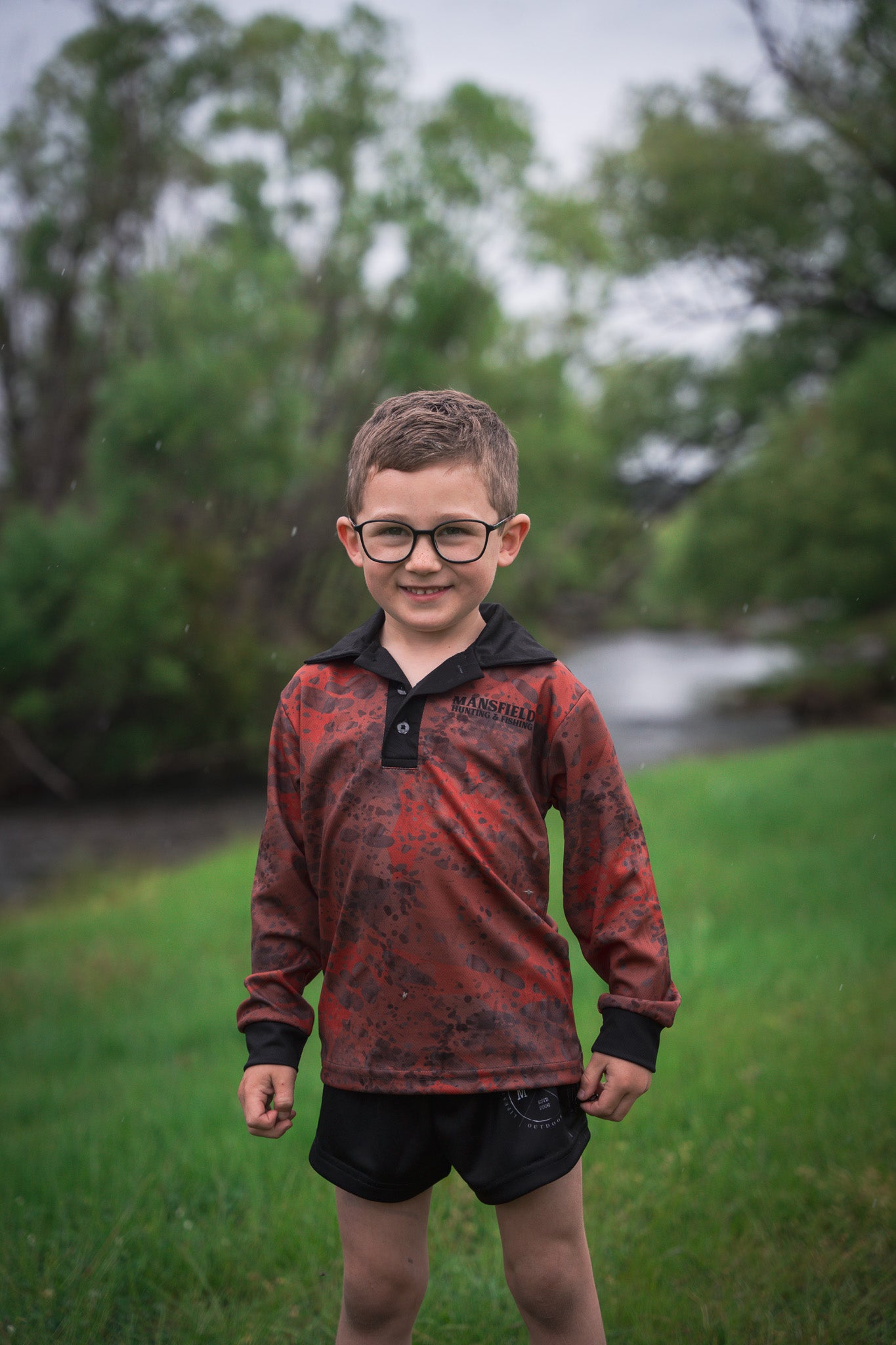 MHF Kids Cod Fishing Shirt - UV50 - Orange - - Mansfield Hunting & Fishing - Products to prepare for Corona Virus