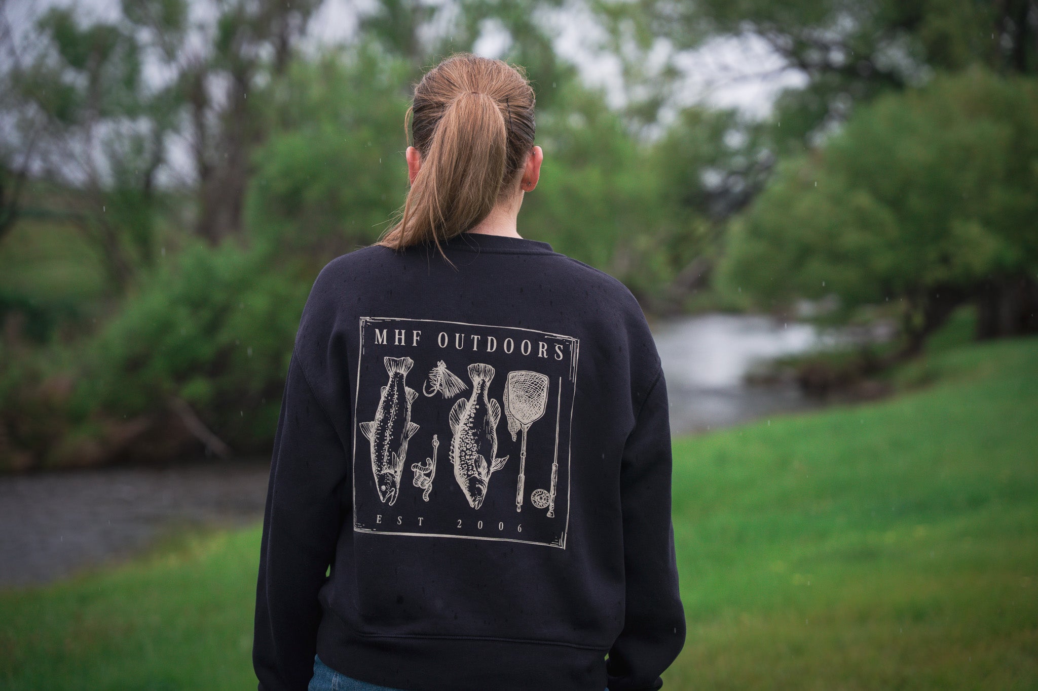 MHF Womans Freshwater Relax Crew - Ink Blue - - Mansfield Hunting & Fishing - Products to prepare for Corona Virus