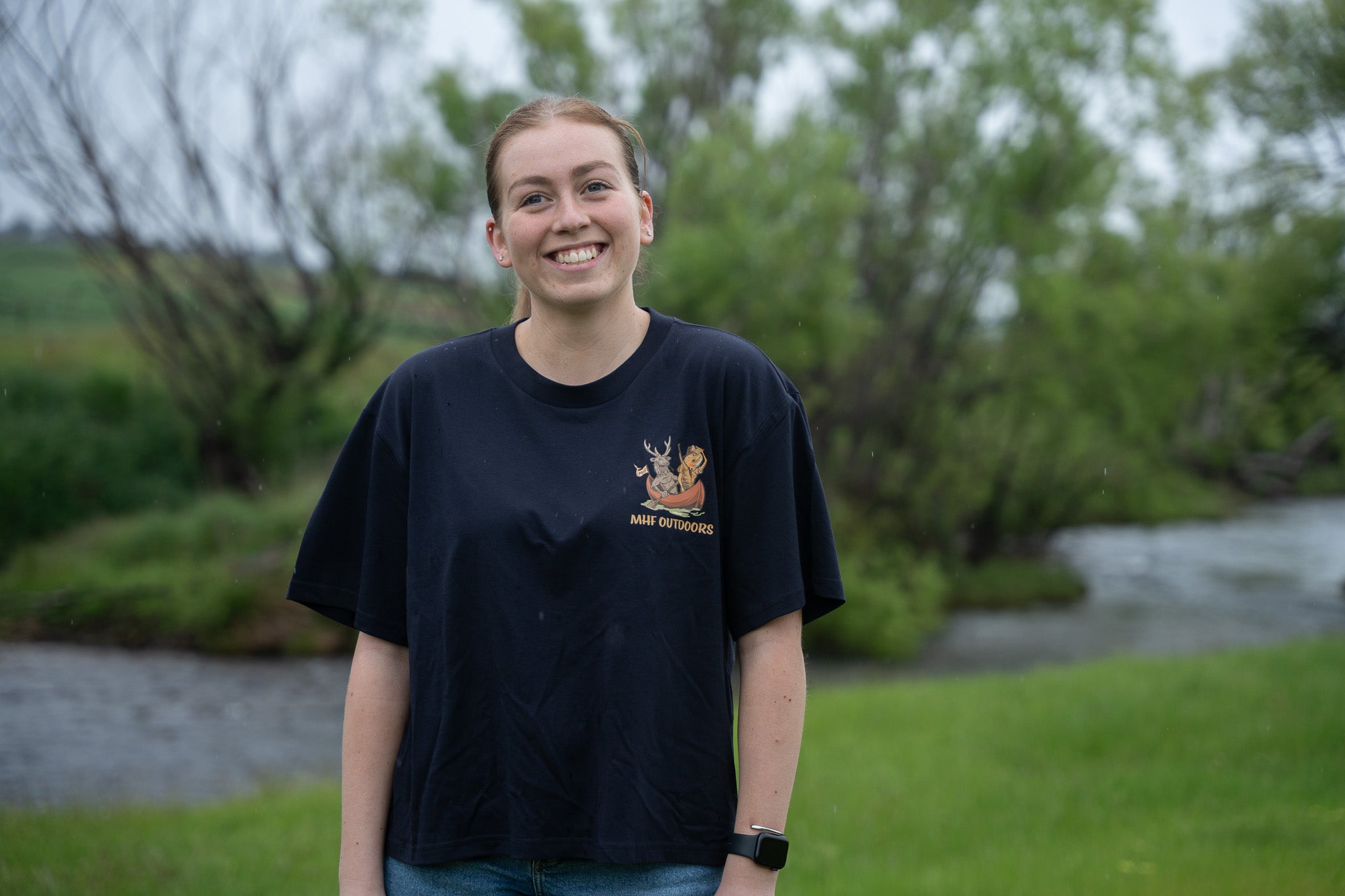 MHF Womens Wild Waters Tee - Ink Blue - - Mansfield Hunting & Fishing - Products to prepare for Corona Virus