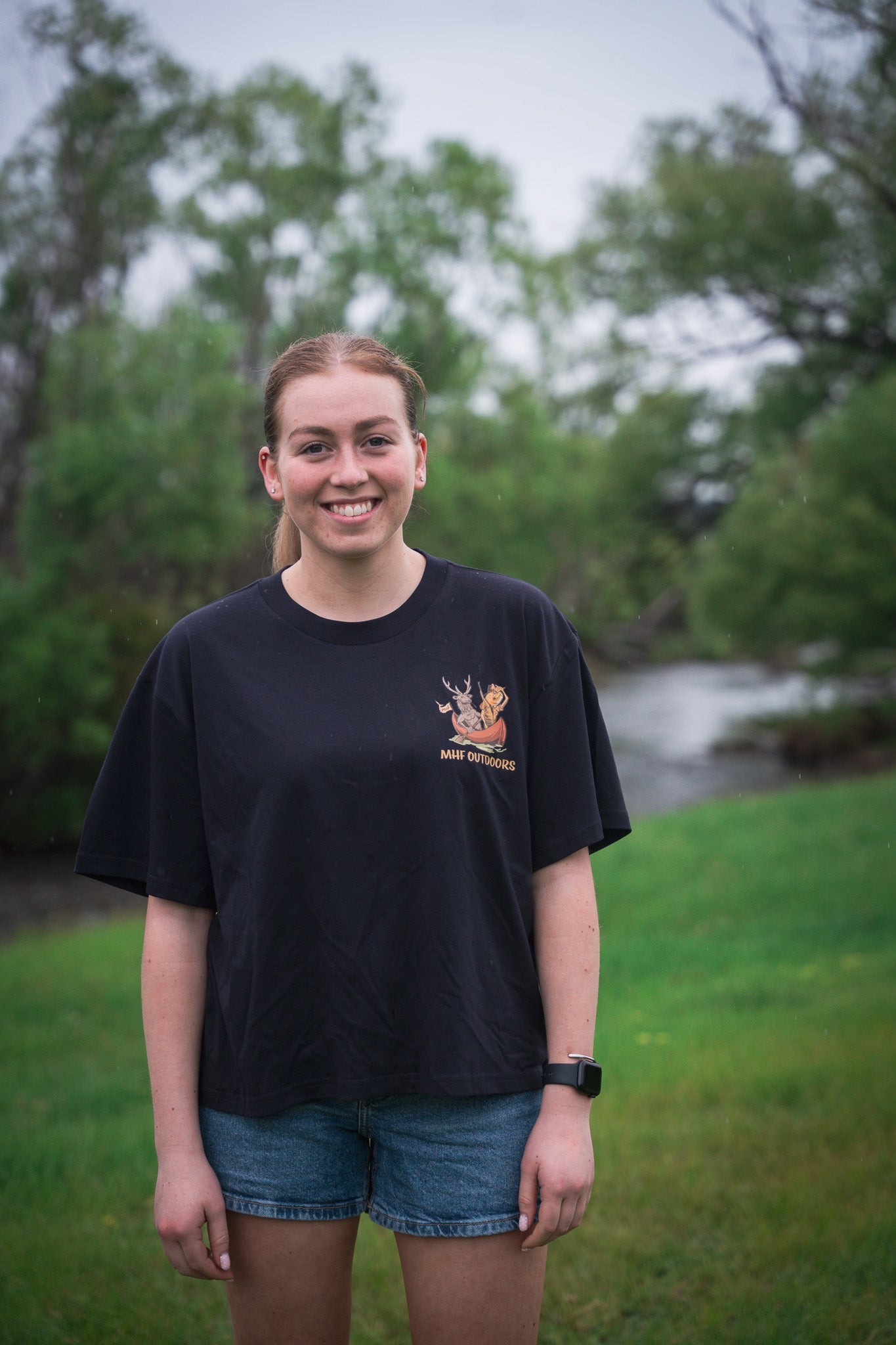 MHF Womens Wild Waters Tee - Ink Blue - - Mansfield Hunting & Fishing - Products to prepare for Corona Virus