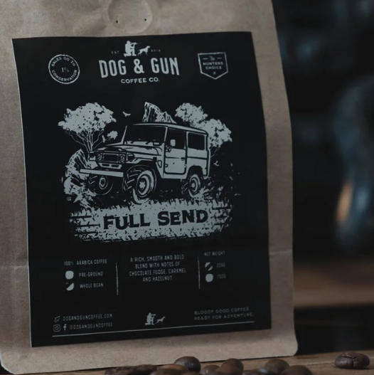 Dog & Gun Whole Beans - 750g - FULL SEND - Mansfield Hunting & Fishing - Products to prepare for Corona Virus