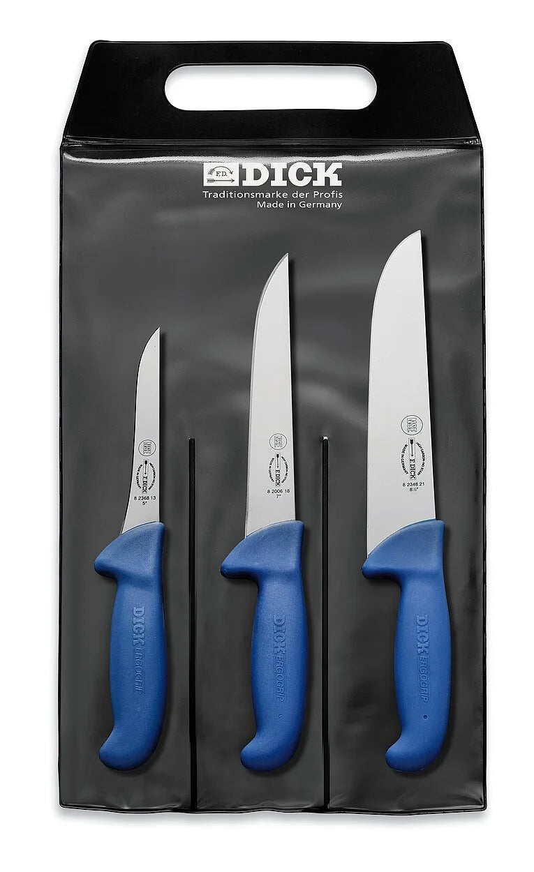 F.Dick 3 Piece Knife Set Blue - - Mansfield Hunting & Fishing - Products to prepare for Corona Virus
