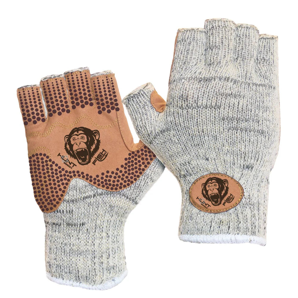 Fish Monkey Woolly Half Finger Glove - L-XL / TAN - Mansfield Hunting & Fishing - Products to prepare for Corona Virus