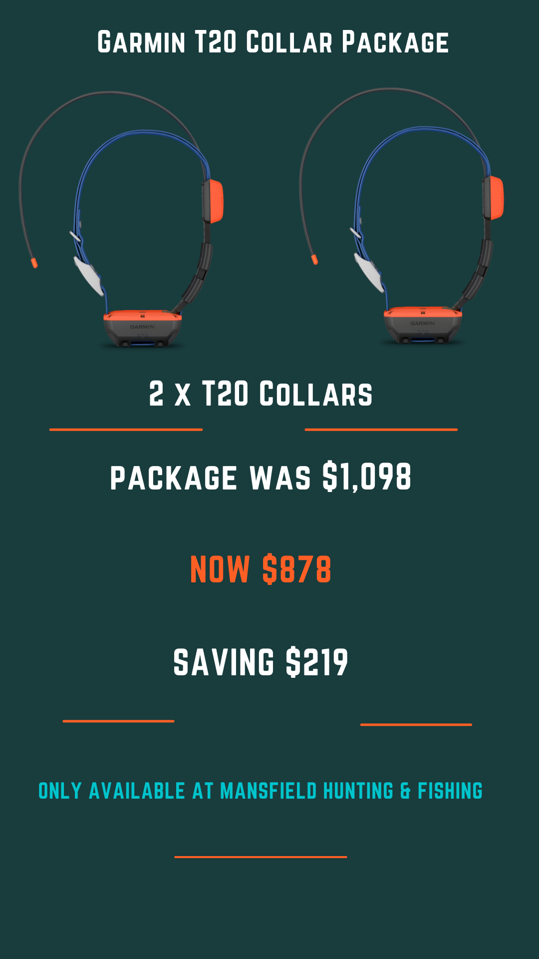 Garmin T20 Collar Package - - Mansfield Hunting & Fishing - Products to prepare for Corona Virus