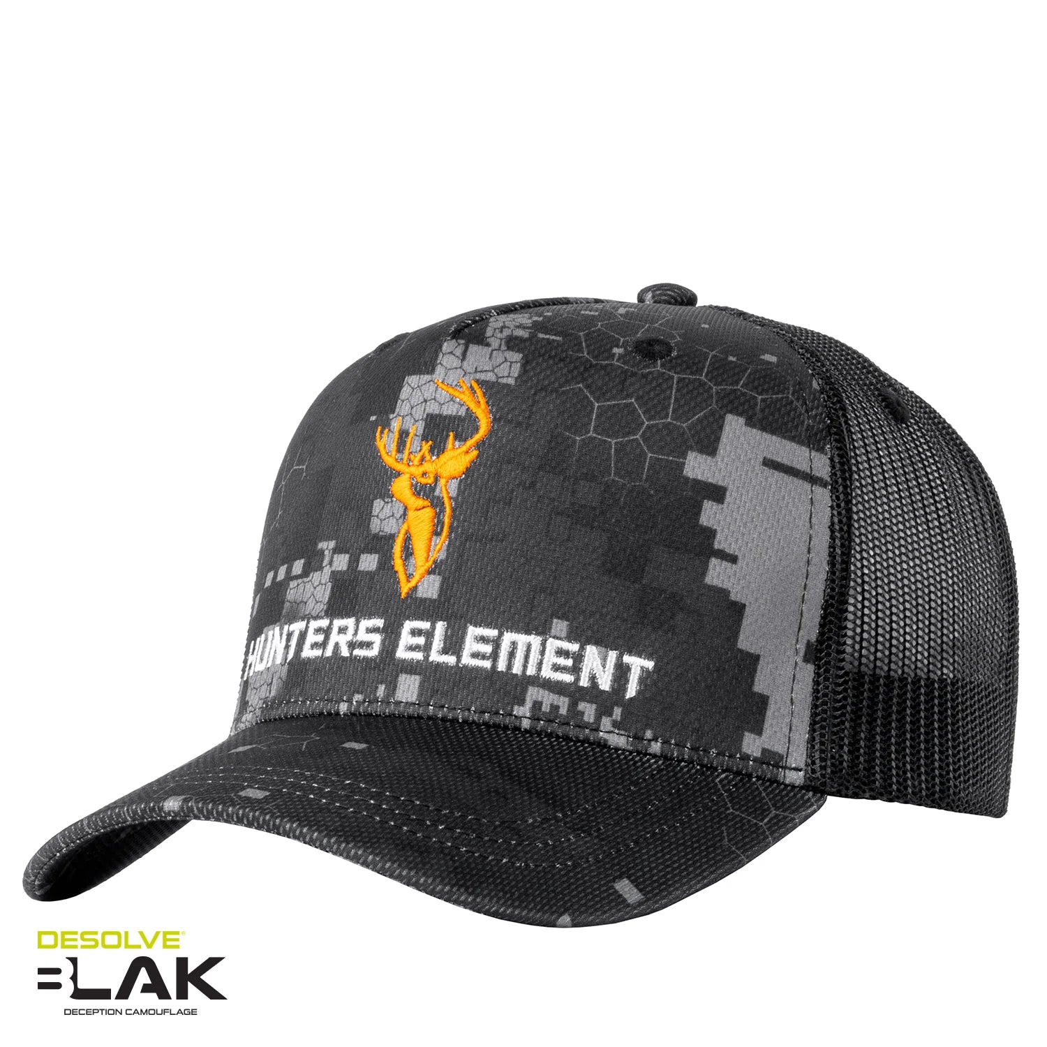 Hunters Element Granite Trucker Cap - Desolve Blak - DESOLVE BLAK - Mansfield Hunting & Fishing - Products to prepare for Corona Virus