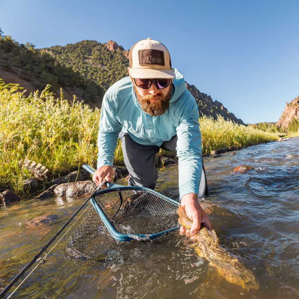 Orvis Wide Mouth Hand Net - Fishe Wear Unbound Brown -  - Mansfield Hunting & Fishing - Products to prepare for Corona Virus