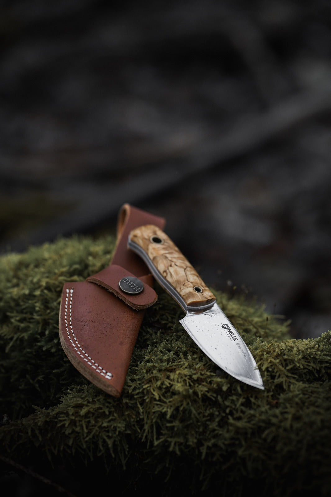 Helle Mandra FG - Curly Birch & White Liners Handle - - Mansfield Hunting & Fishing - Products to prepare for Corona Virus