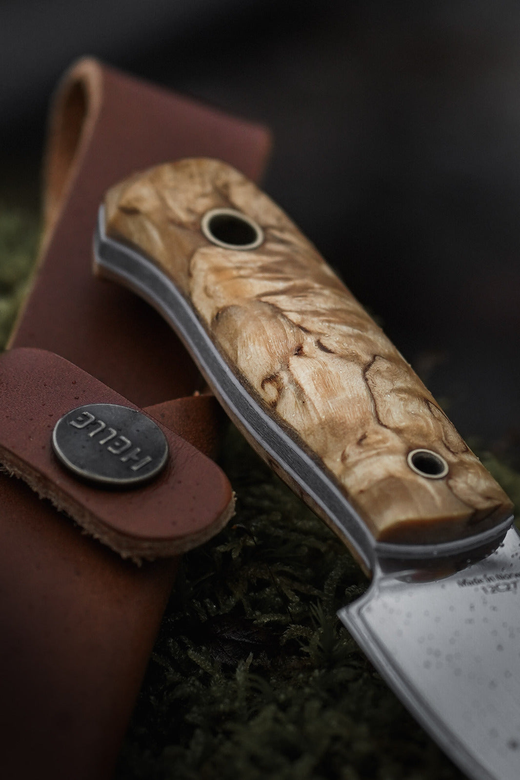 Helle Mandra FG - Curly Birch & White Liners Handle - - Mansfield Hunting & Fishing - Products to prepare for Corona Virus