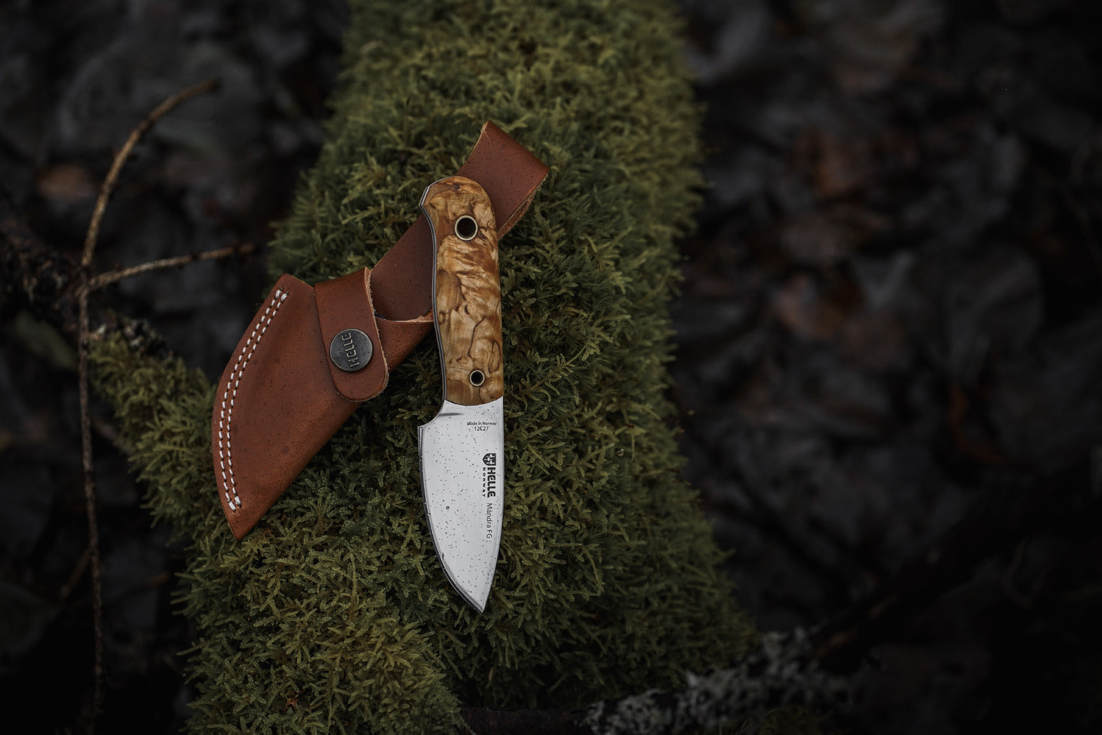 Helle Mandra FG - Curly Birch & White Liners Handle - - Mansfield Hunting & Fishing - Products to prepare for Corona Virus