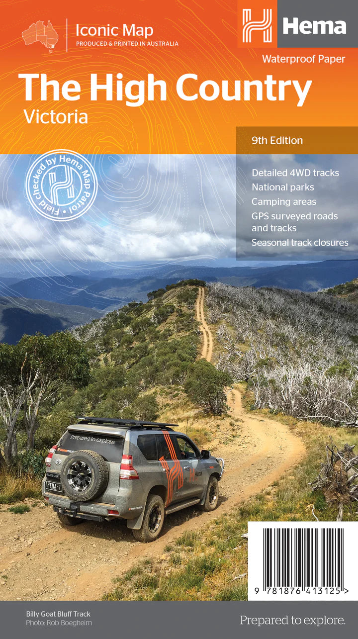 Hema The High Country Map -  - Mansfield Hunting & Fishing - Products to prepare for Corona Virus
