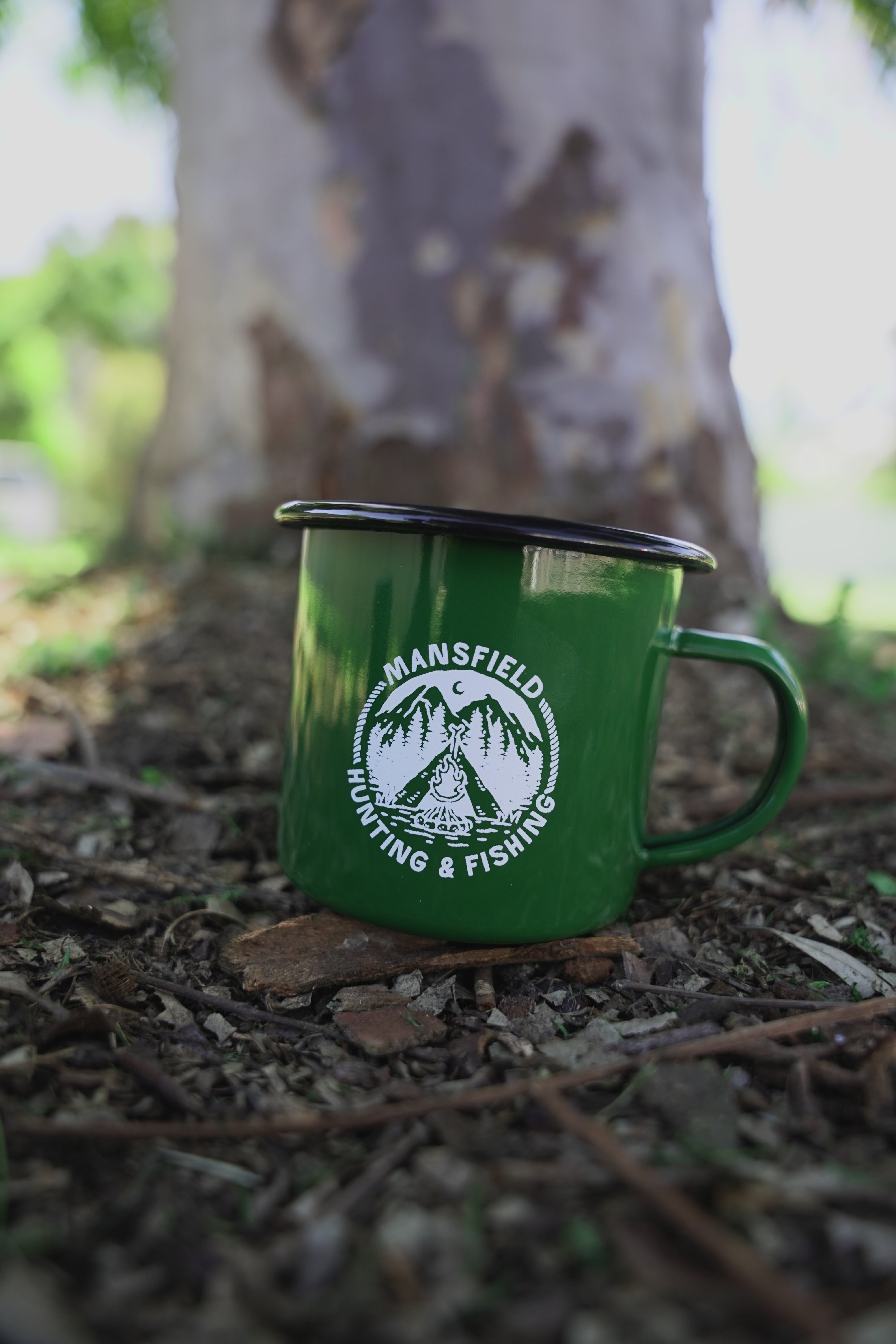 MHF Green Enamel Camp Mug -  - Mansfield Hunting & Fishing - Products to prepare for Corona Virus