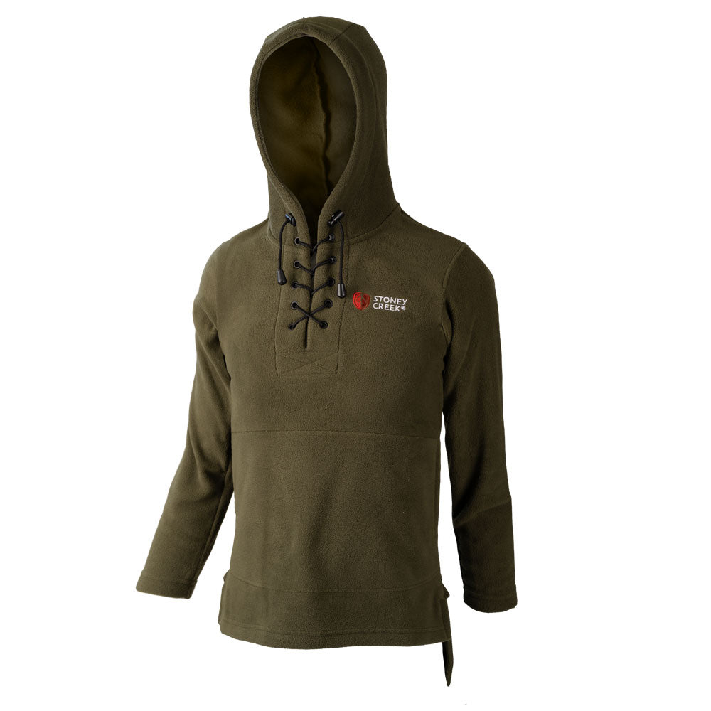 Stoney Creek Kids Fleece Lace Up Hoodie - Bayleaf - 4 / BAYLEAF - Mansfield Hunting & Fishing - Products to prepare for Corona Virus