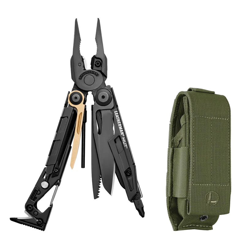 Leatherman MUT HD Black Oxide Multi Tool w Green Molle Sheath - - Mansfield Hunting & Fishing - Products to prepare for Corona Virus
