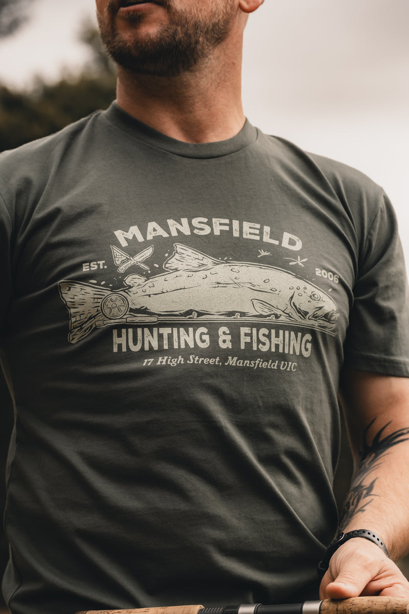 MHF Mens Trout Tee - Cypress - XS / CYPRESS - Mansfield Hunting & Fishing - Products to prepare for Corona Virus