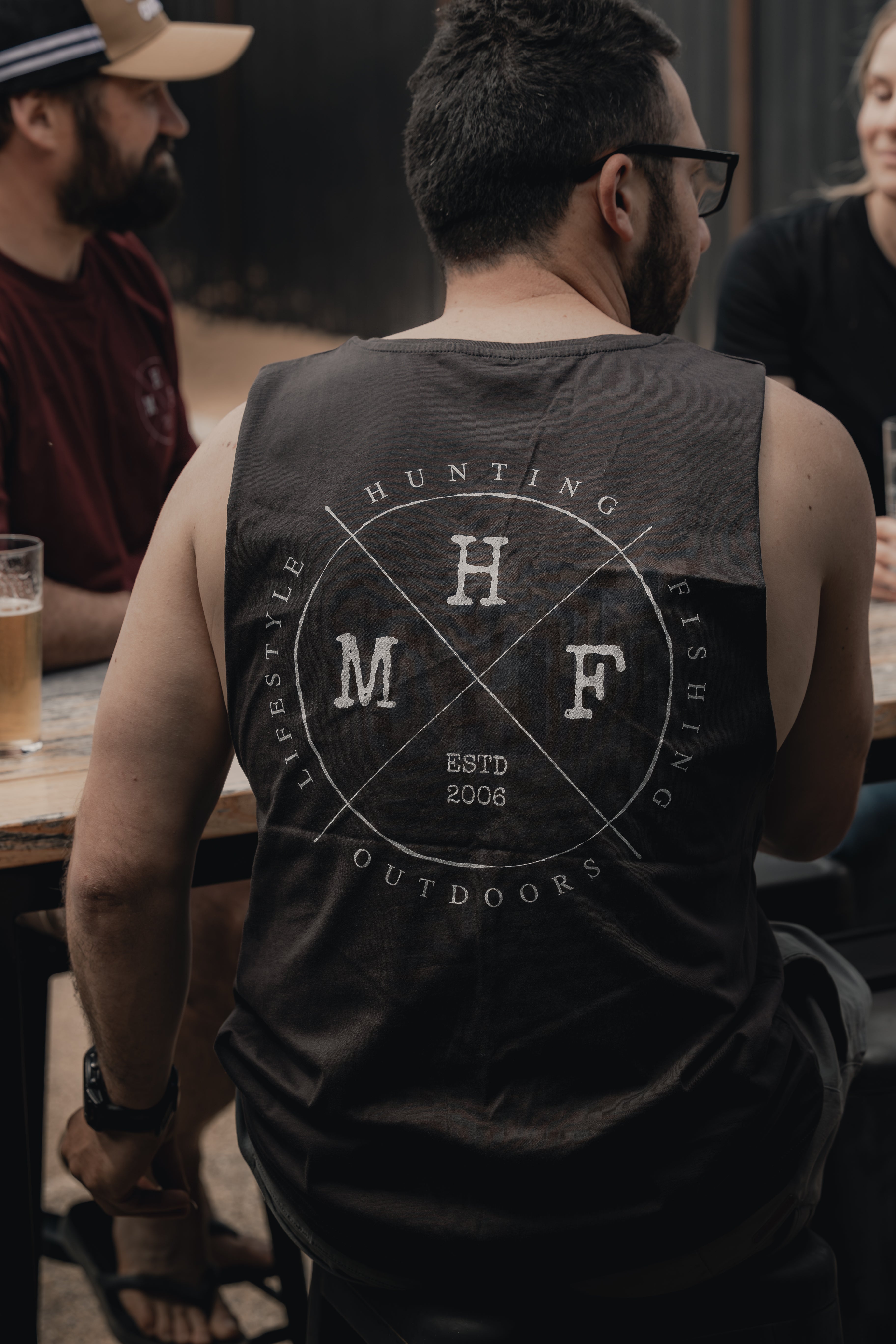 MHF Mens Lifestyle Singlet - Coal -  - Mansfield Hunting & Fishing - Products to prepare for Corona Virus