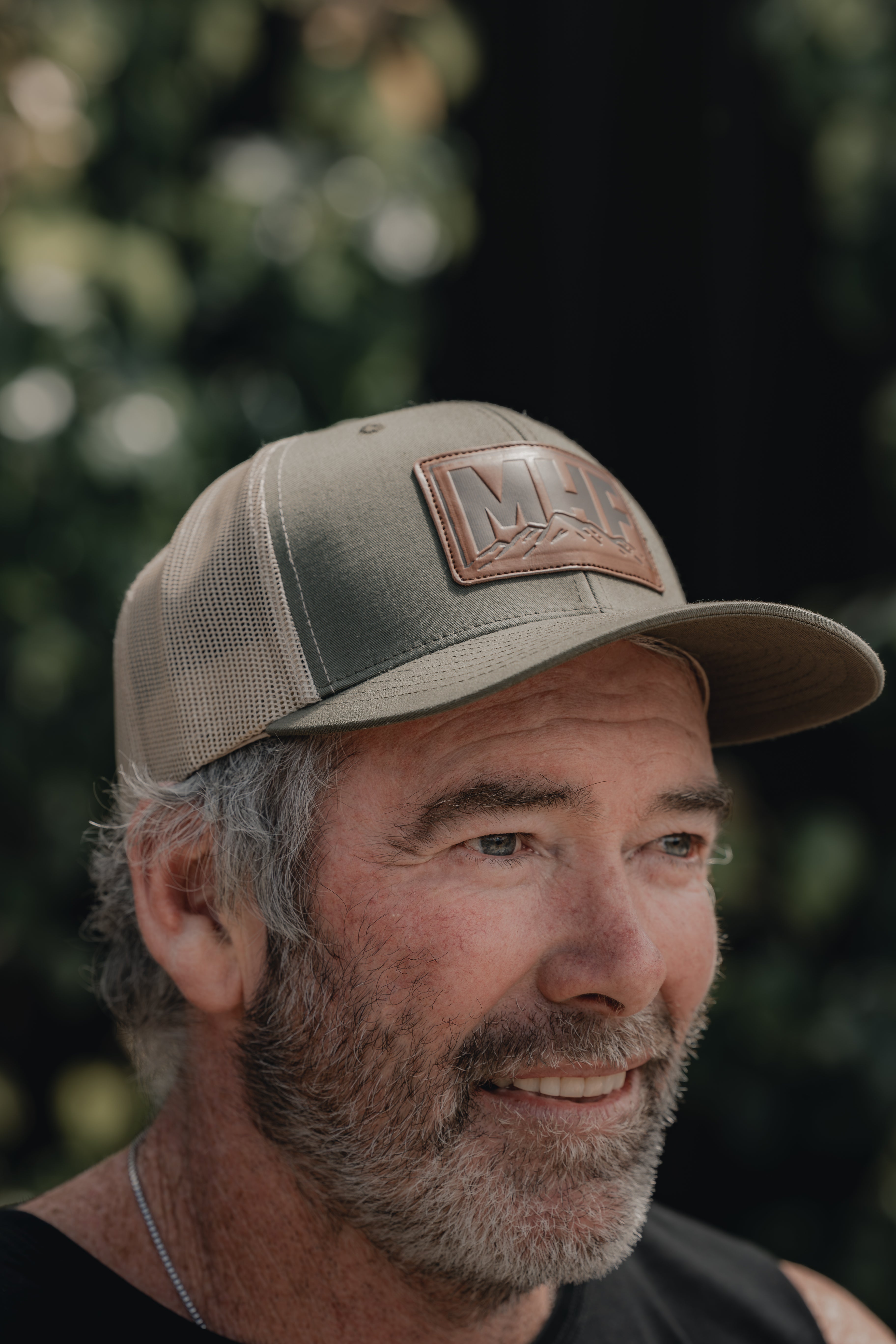 MHF Leather Patch Cap - Khaki & Cream -  - Mansfield Hunting & Fishing - Products to prepare for Corona Virus
