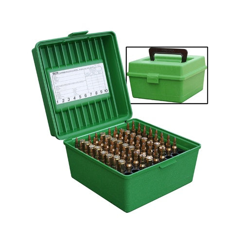MTM Rifle Ammo Box Green Medium Rifle 100 Box -  - Mansfield Hunting & Fishing - Products to prepare for Corona Virus