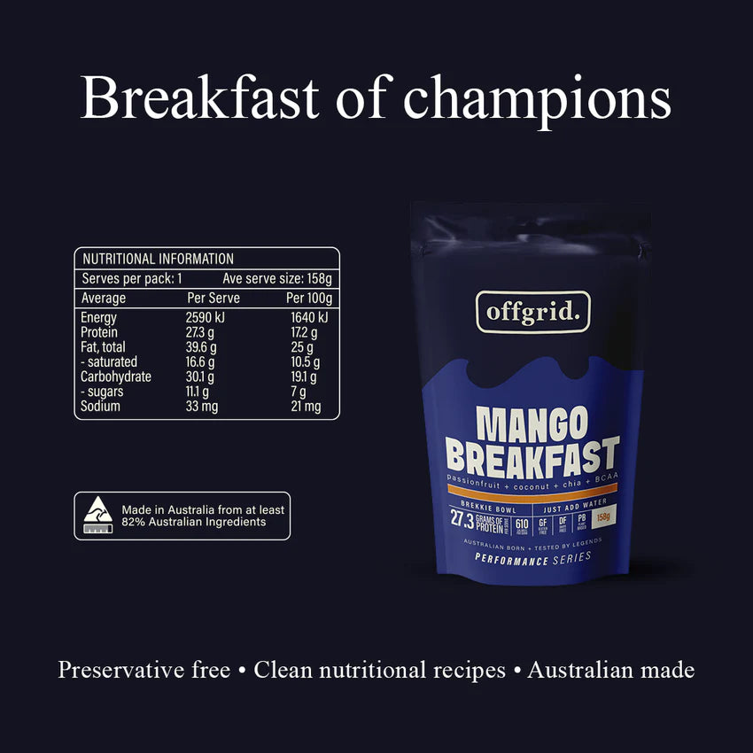 Offgrid Provisions Mango Breakfast - 158g - - Mansfield Hunting & Fishing - Products to prepare for Corona Virus