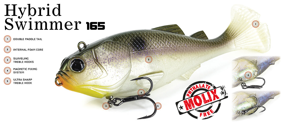 Molix Hybrid Swimmer 165 Swimbait - - Mansfield Hunting & Fishing - Products to prepare for Corona Virus