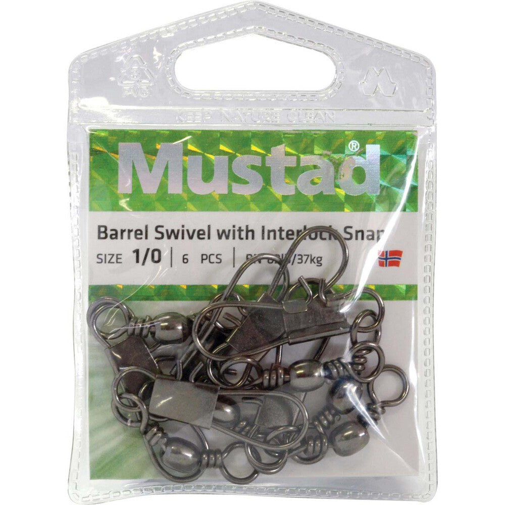 Mustad Barrel Swivel with Interlock Snap - 7 - Mansfield Hunting & Fishing - Products to prepare for Corona Virus