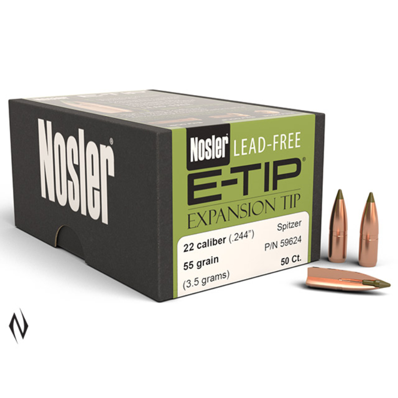 Nosler 22 Cal 55gr E-Tip 50pk - - Mansfield Hunting & Fishing - Products to prepare for Corona Virus