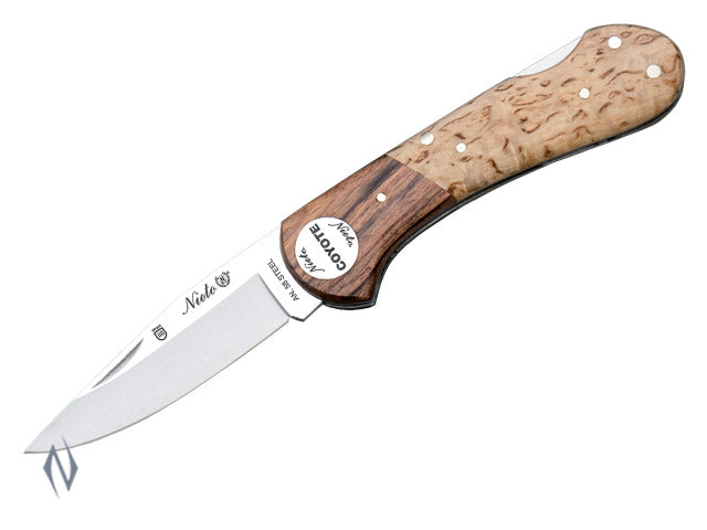 Nieto Coyote Curly Birch 7cm Folding Knife - - Mansfield Hunting & Fishing - Products to prepare for Corona Virus