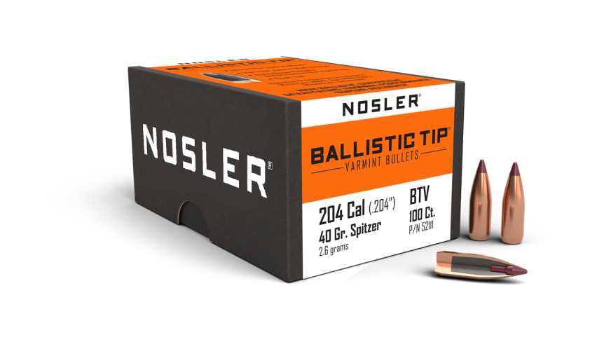 Nosler Ballistic Tip 20 cal 40gr Varmint Projectiles - 100pk -  - Mansfield Hunting & Fishing - Products to prepare for Corona Virus