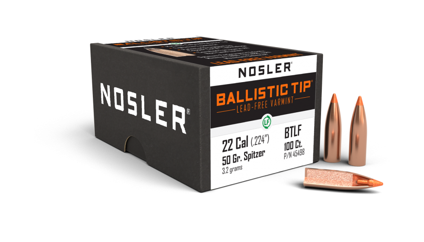 Nosler 22 50gr Ballistic Tip Lead Free Projectiles - 100pk -  - Mansfield Hunting & Fishing - Products to prepare for Corona Virus