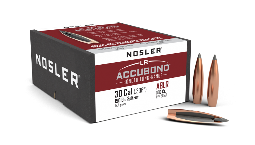 Nosler 30 cal 190 gr Accubond Long Range Projectiles - 100 Pack -  - Mansfield Hunting & Fishing - Products to prepare for Corona Virus