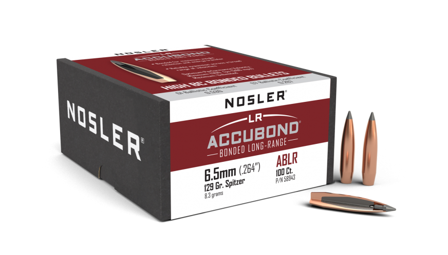 Nosler Accubond Long Range 6.5mm 129gr Spitzer Projectiles - 100pk -  - Mansfield Hunting & Fishing - Products to prepare for Corona Virus