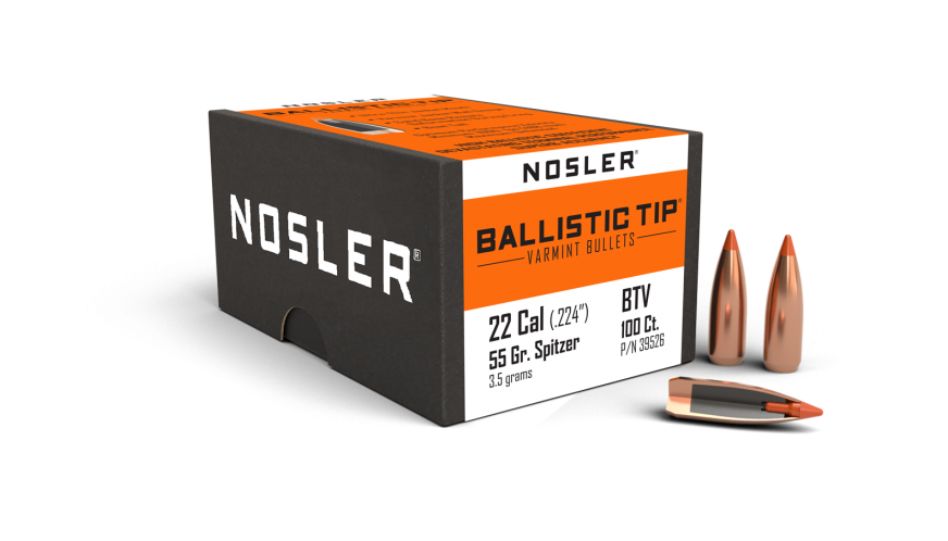 Nosler Ballistic Tip 22 Cal 55gr Varmint Projectiles - 100 Pk -  - Mansfield Hunting & Fishing - Products to prepare for Corona Virus