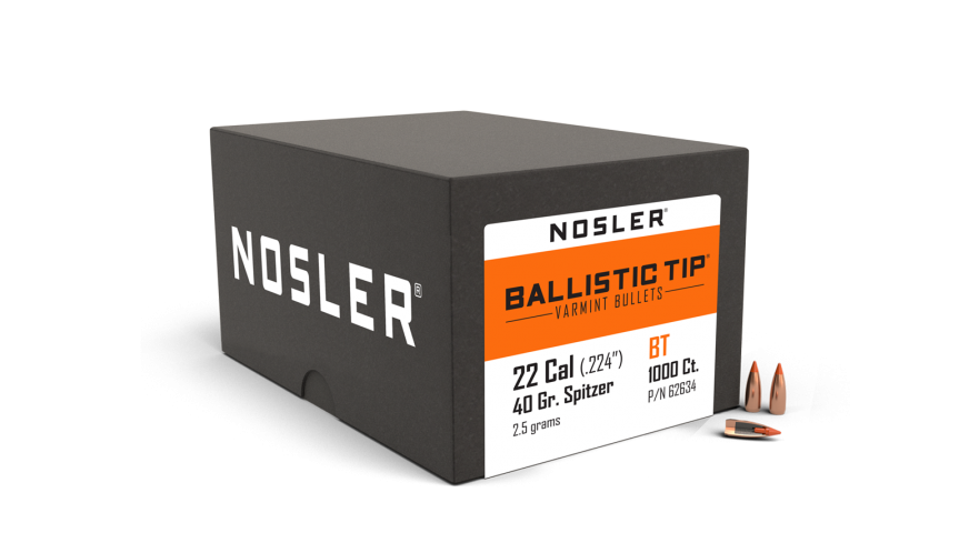 Nosler Ballistic Tip 22 cal 40gr Projectiles - 1000pk -  - Mansfield Hunting & Fishing - Products to prepare for Corona Virus