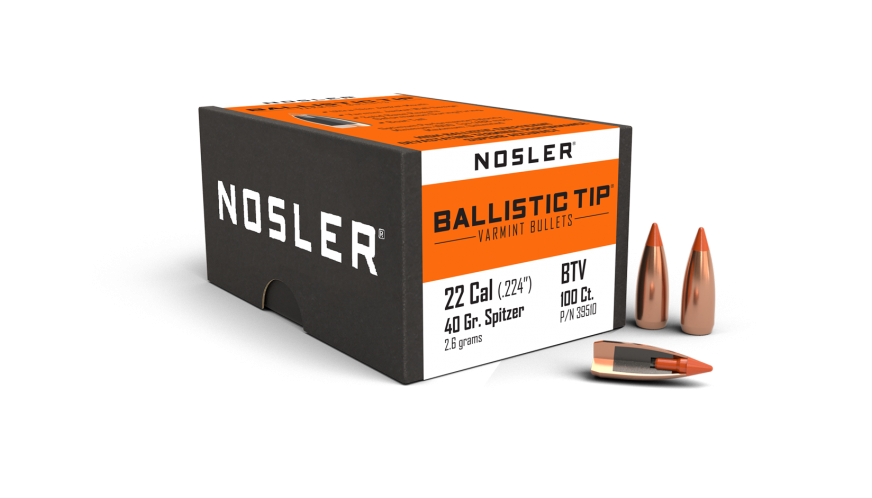 Nosler Ballistic Tip 22 cal 40gr Varmint Projectiles - 100pk -  - Mansfield Hunting & Fishing - Products to prepare for Corona Virus