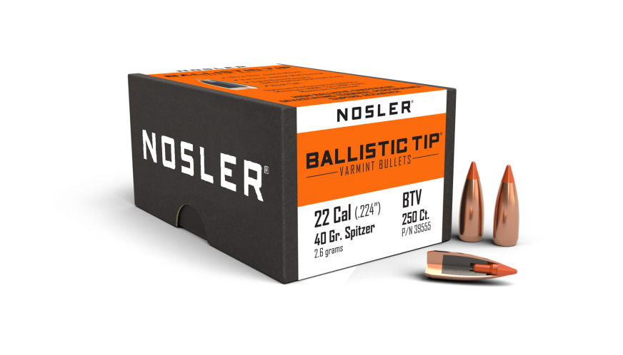 Nosler Ballistic Tip 22 cal 40gr Varmint Projectiles - 250pk -  - Mansfield Hunting & Fishing - Products to prepare for Corona Virus