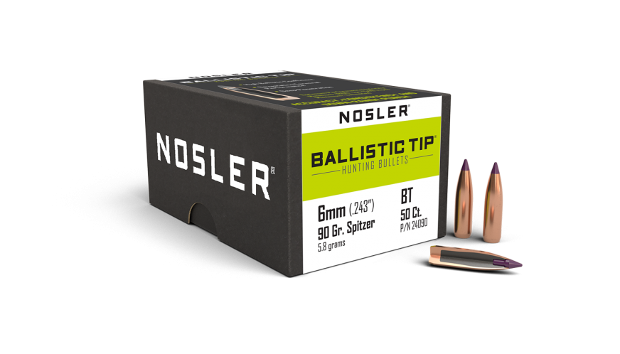 Nosler Ballistic Tip 6mm 90gr Hunting Projectiles - 50pk -  - Mansfield Hunting & Fishing - Products to prepare for Corona Virus