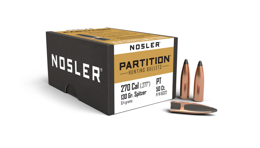 Nosler Partition 270 Cal 130gr Projectiles - 50pk -  - Mansfield Hunting & Fishing - Products to prepare for Corona Virus