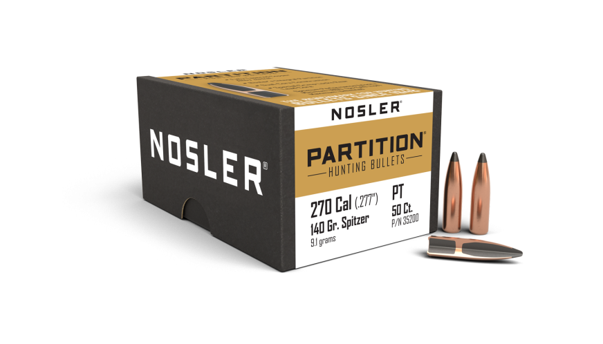 Nosler Partition 270 cal 140gr Projectiles - 50pk - - Mansfield Hunting & Fishing - Products to prepare for Corona Virus