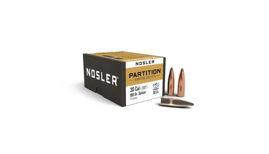 Nosler Partition 30 cal 180gr Projectiles - 50pk -  - Mansfield Hunting & Fishing - Products to prepare for Corona Virus
