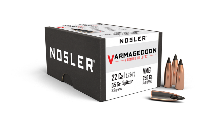 Nosler Varmageddon 22 cal 55gr FB Tipped Projectiles - 250pk -  - Mansfield Hunting & Fishing - Products to prepare for Corona Virus